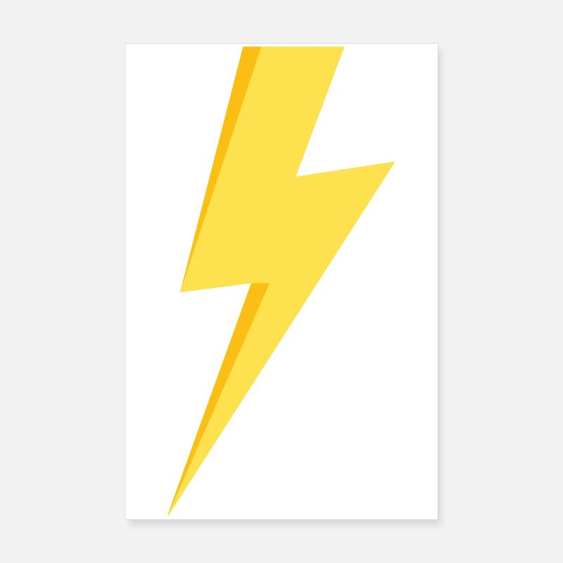 Yellow Lightning - Poster 8" x 12" (20x30 cm) - white