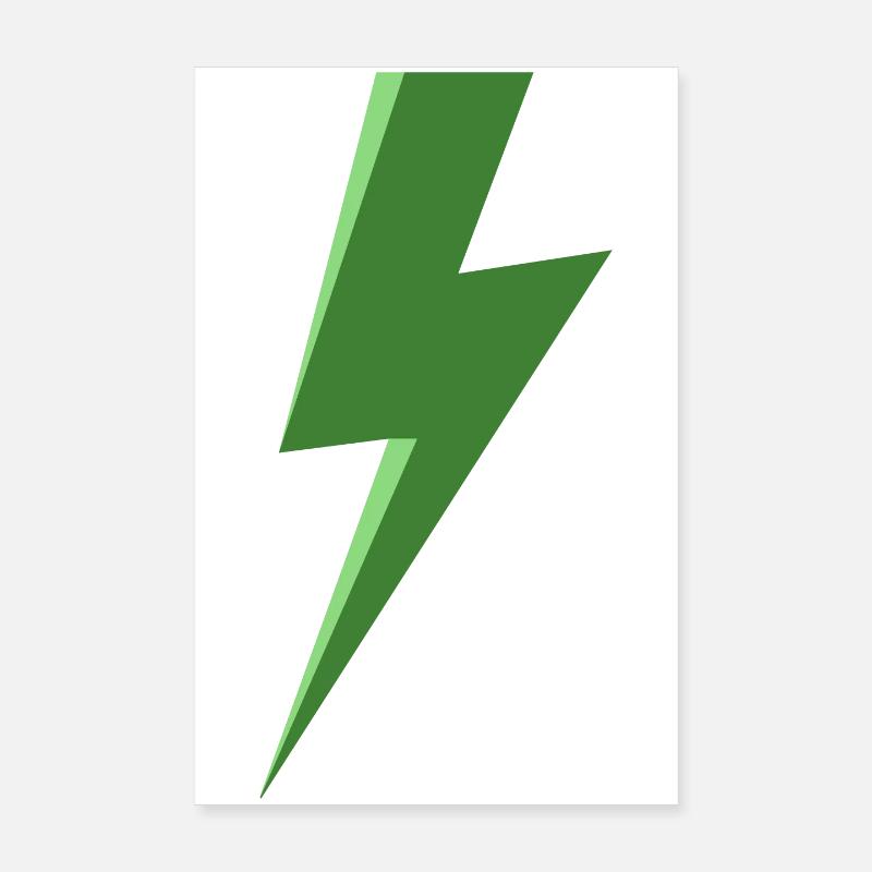 Green Lightning Poster 8" x 12" (20x30 cm)