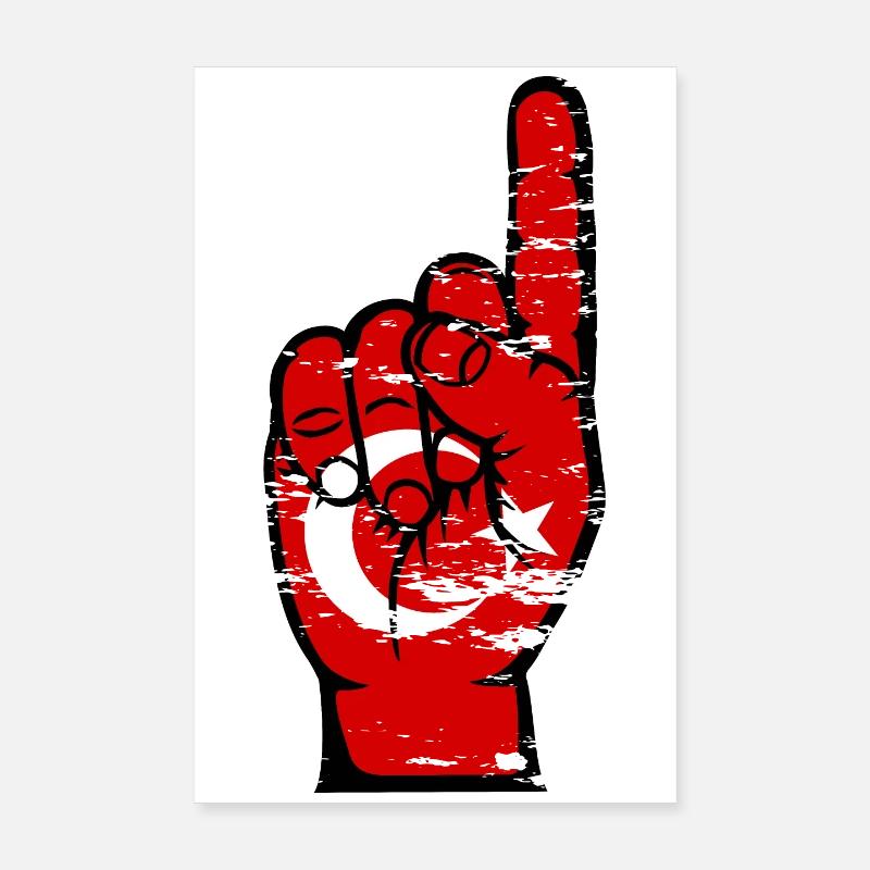 Drapeau de la Turquie numéro 1 utilisé Poster 20 x 30 cm