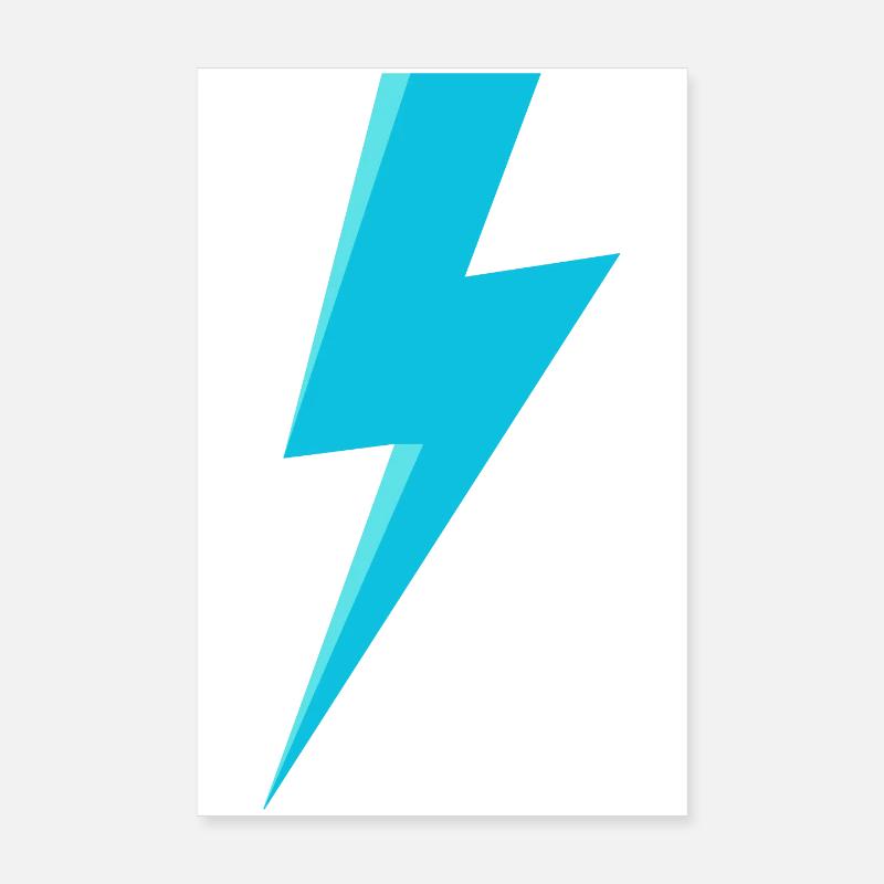 Blue Lightning Poster 8" x 12" (20x30 cm)