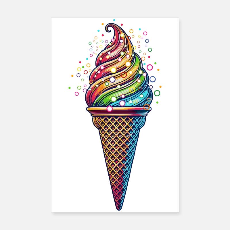 Création de glaces colorées aux couleurs vives Poster 20 x 30 cm
