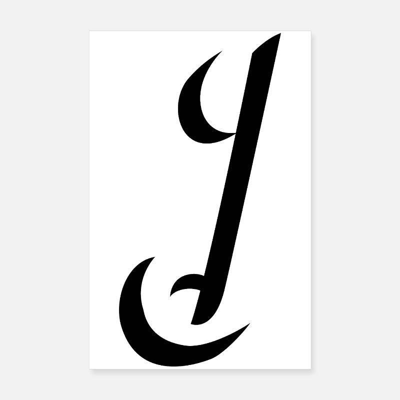 Letter J, Name, der Buchstabe J - Poster 20x30 cm - Weiß