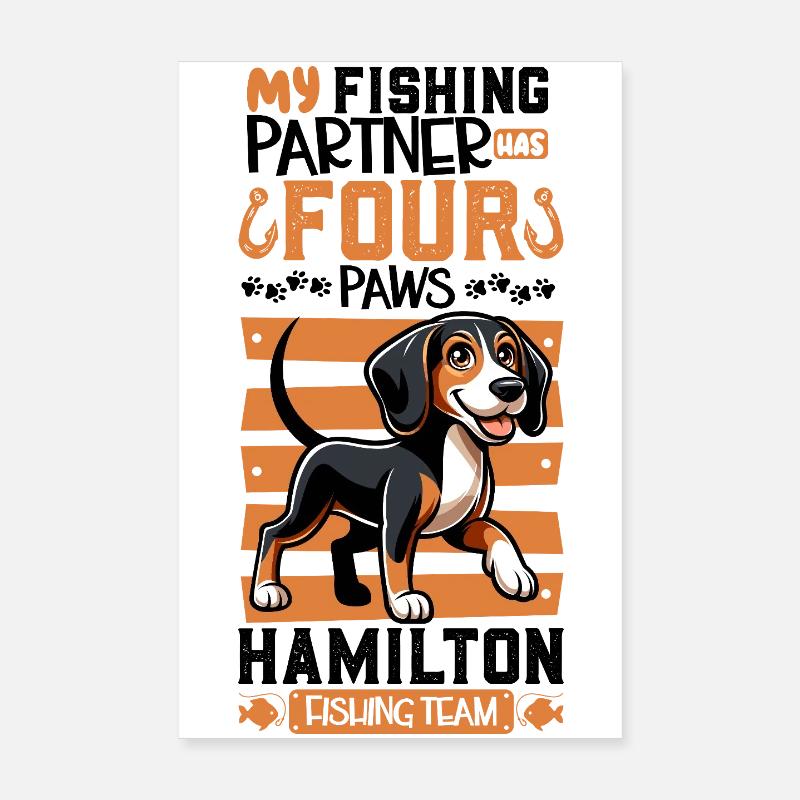 Pêche et chien de chasse à l’odeur hanovrienne Poster 20 x 30 cm