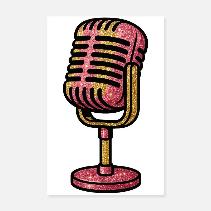 Glitzerndes Mikrofon-Design Poster 20x30 cm