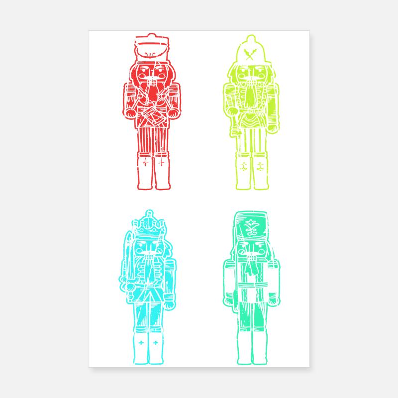 Santa Claus Nutcracker Christmas Poster 8" x 12" (20x30 cm)