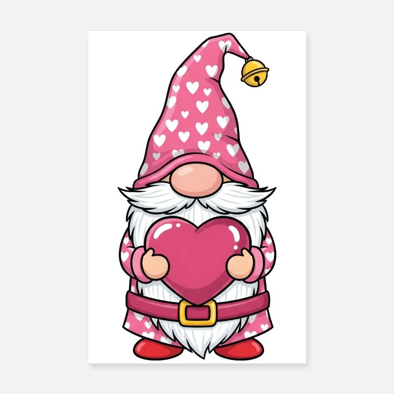 Gnomes de la Saint-Valentin Poster 20 x 30 cm