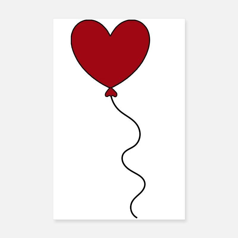 rotes Herz rot Geschenk Valentinstag Poster 20x30 cm
