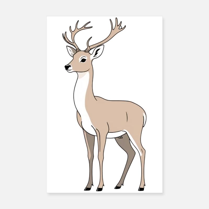 Cerf aux bois élégants Poster 20 x 30 cm