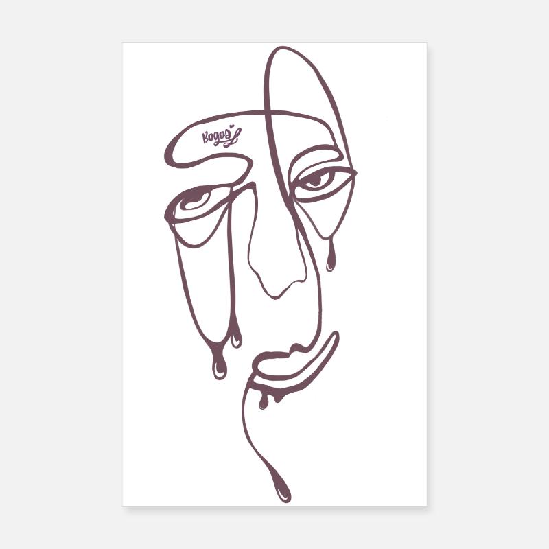 Portrait des Lignes de Déchirure Poster 20 x 30 cm