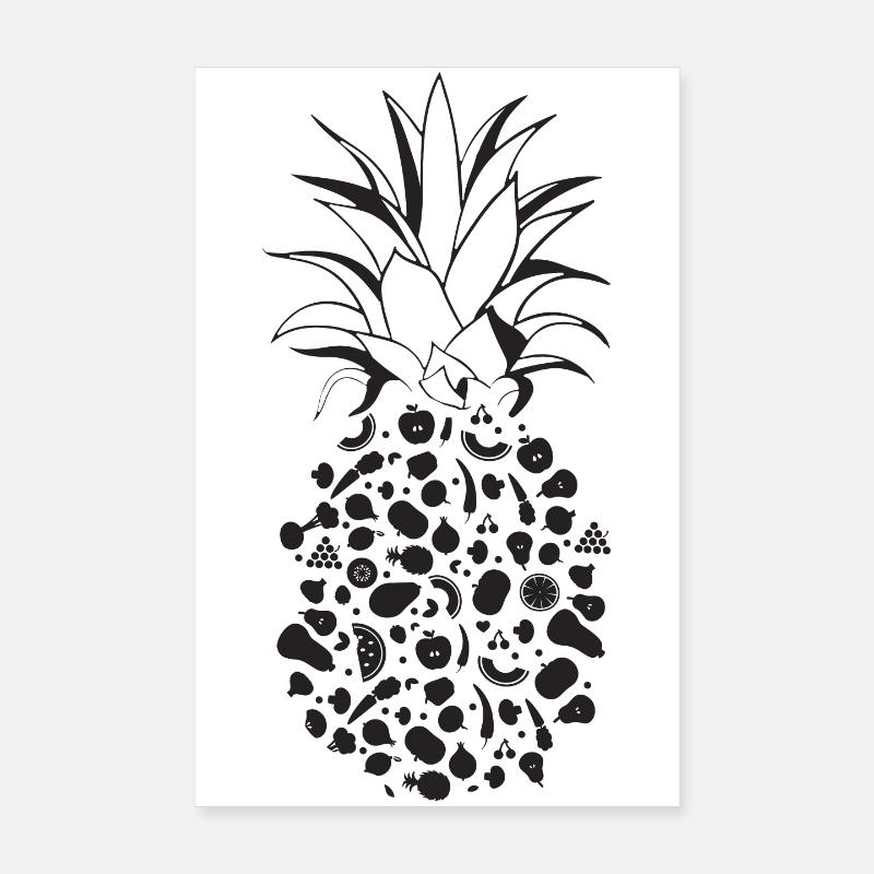 Früchte als Ananas Poster 20x30 cm