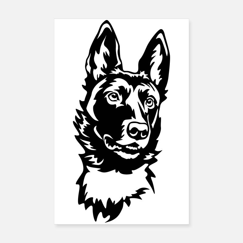 La tête de Malinoi Poster 20 x 30 cm