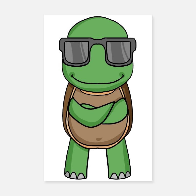 Schildkröte mit Sonnenbrille Poster 20x30 cm