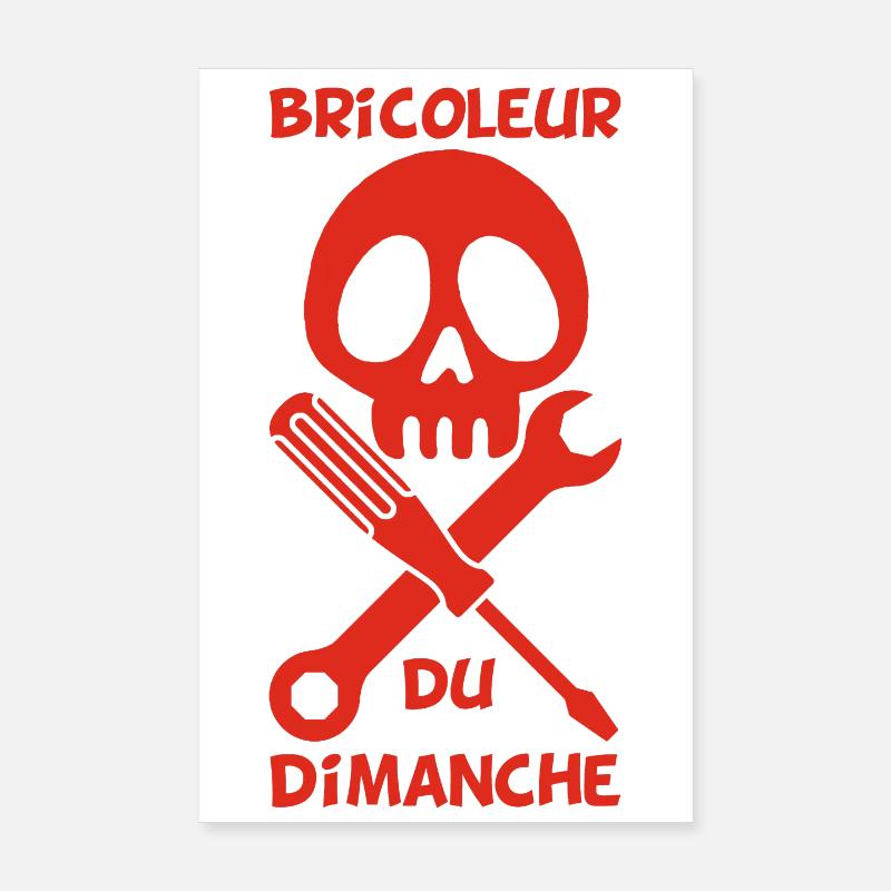 Bricoleur du dimanche (rouge) Poster 20 x 30 cm