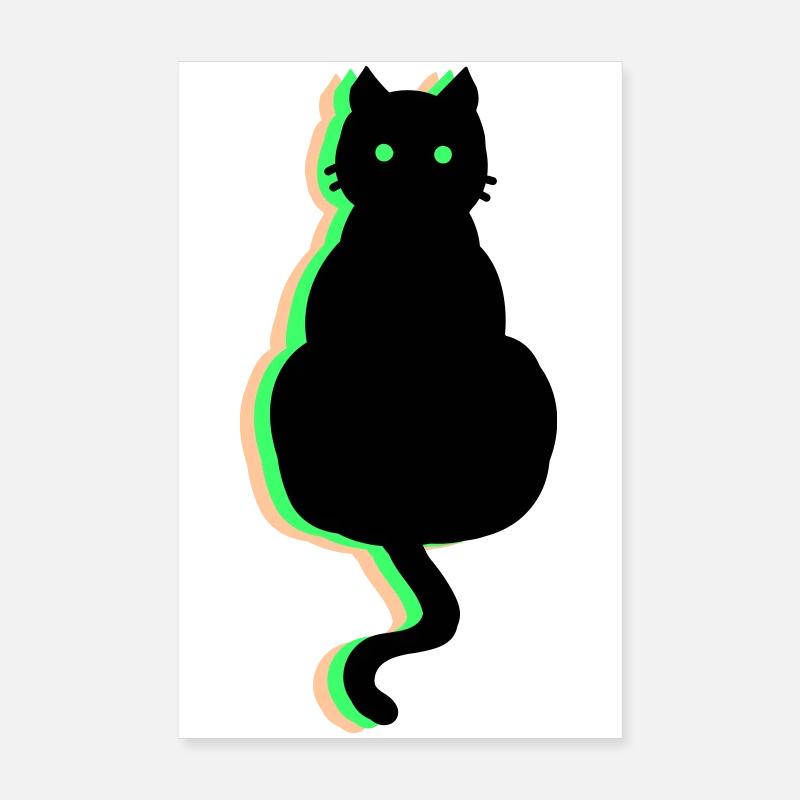 Chat néon Poster 20 x 30 cm