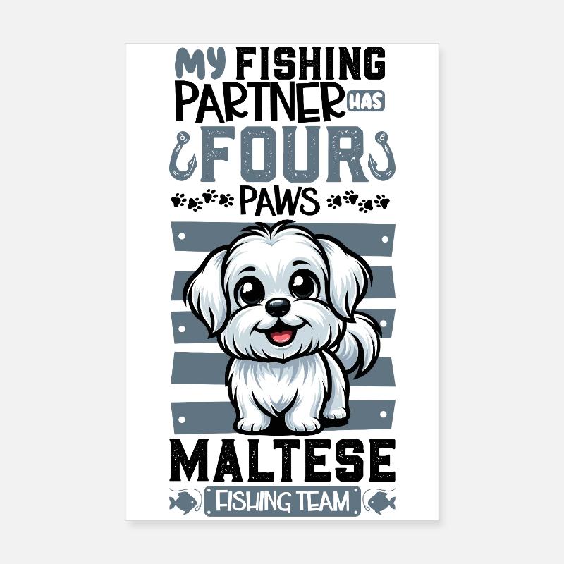 Pêche et maltais Poster 20 x 30 cm