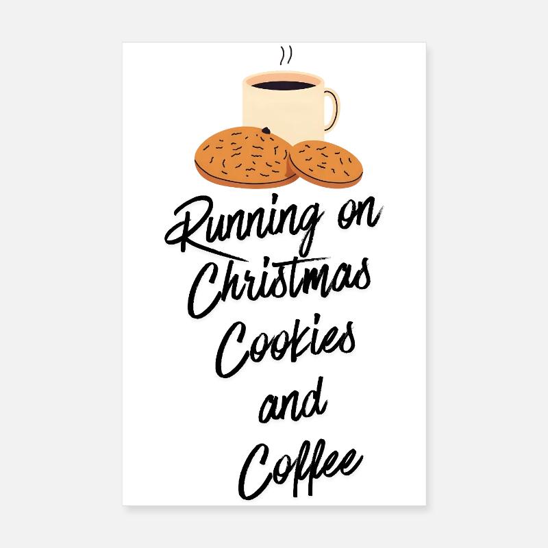 Vivre sur des biscuits et du café de Noël Poster 20 x 30 cm