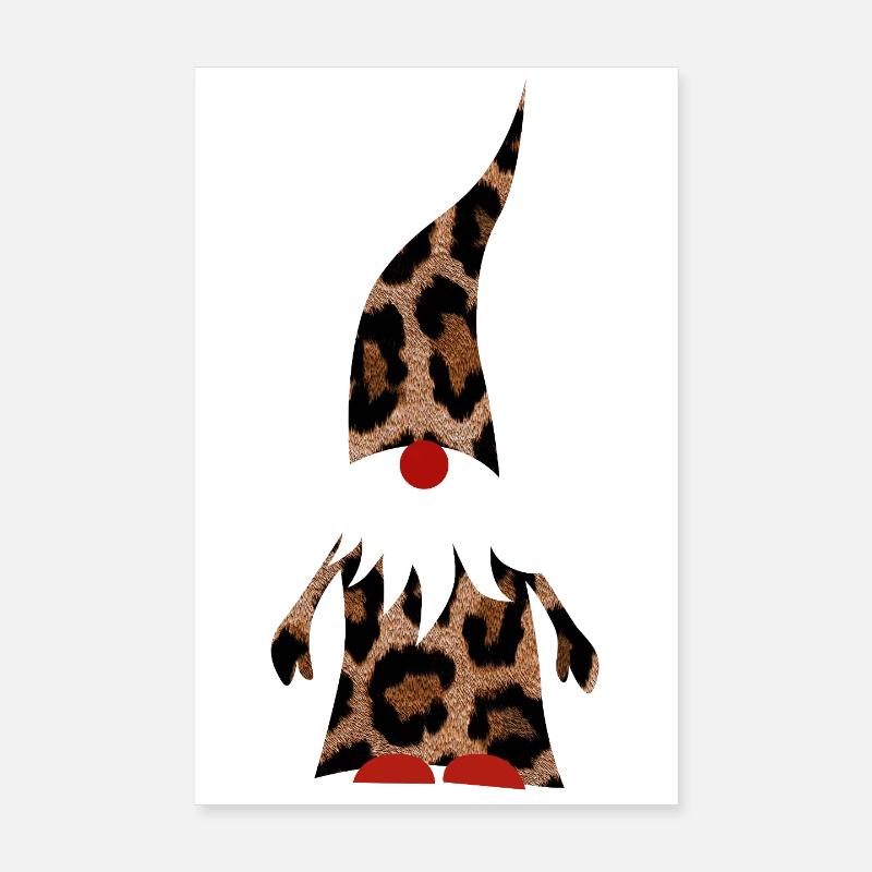 Wichtel Leopard Deko Weihnachten Geschenkidee Xmas Poster 20x30 cm