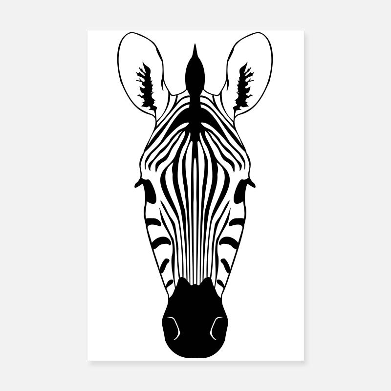 Zebra Illustration Poster 20x30 cm