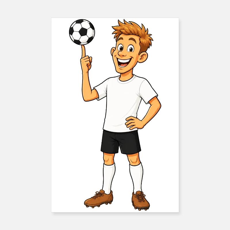 Fußballer freut sich Poster 20x30 cm