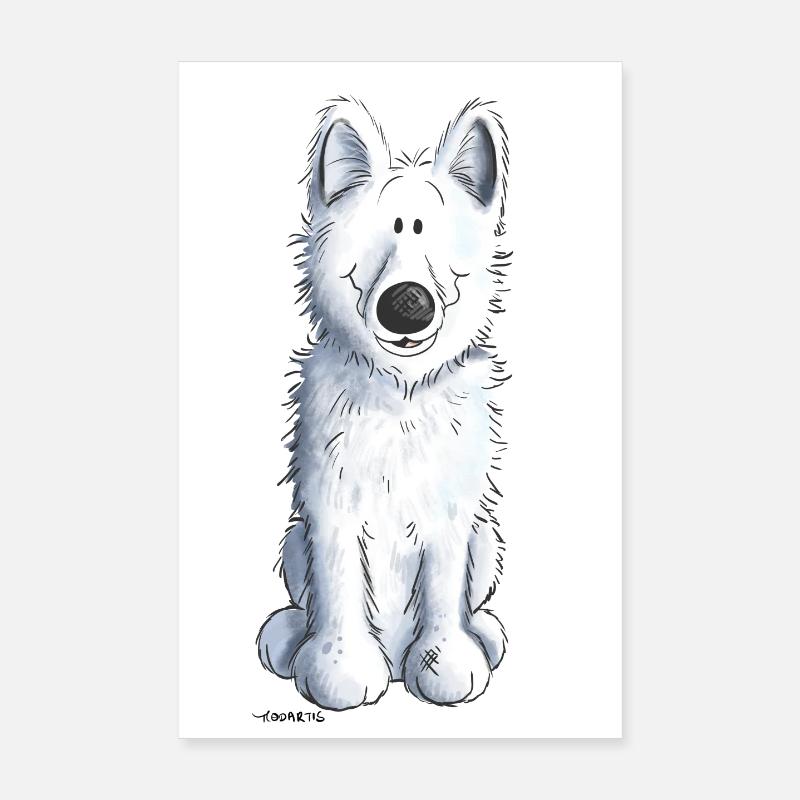 Schweizer Schäferhund - Poster 20x30 cm - Weiß