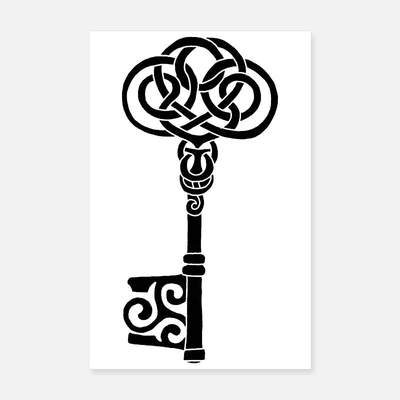 Black Celtic Key Poster 8" x 12" (20x30 cm)