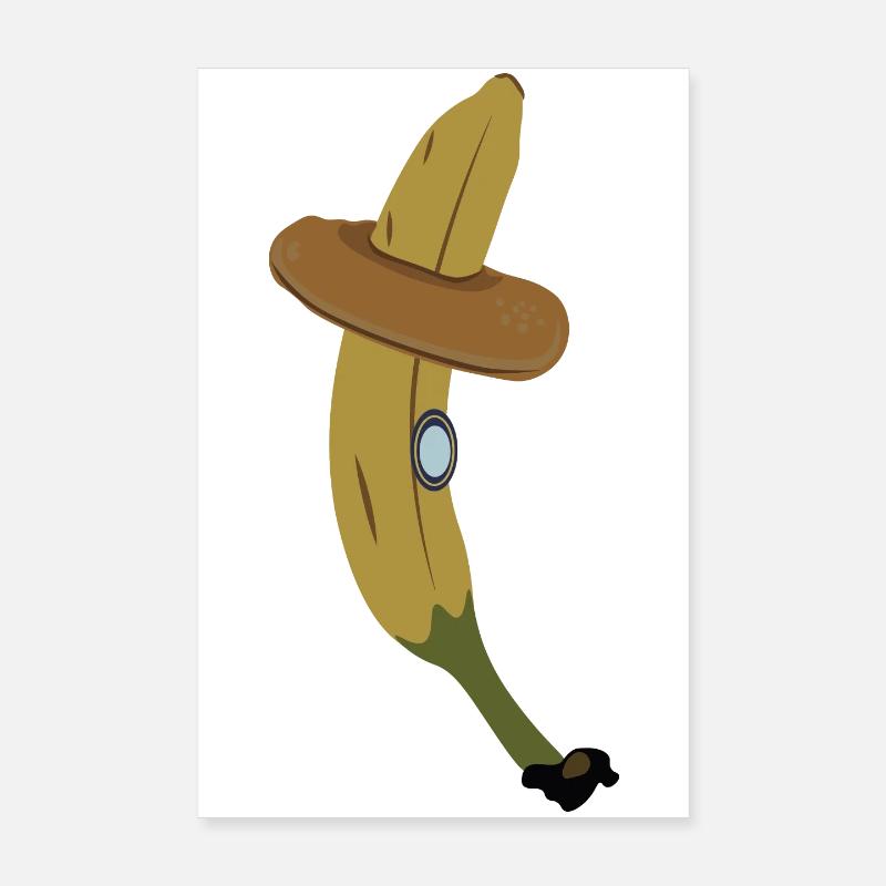 Banane et bagel - Poster 20 x 30 cm - blanc