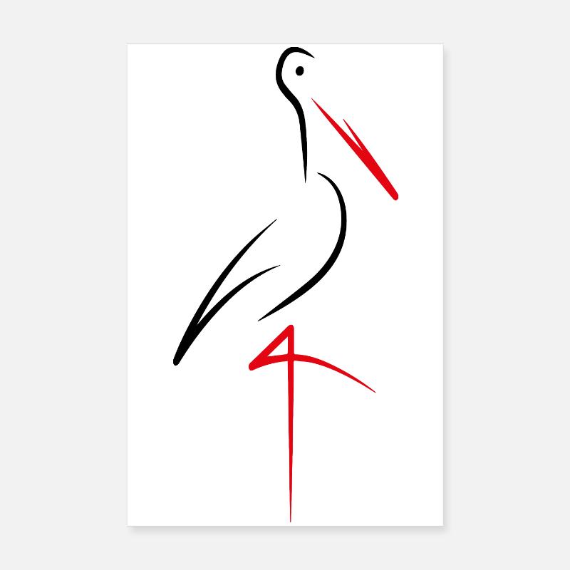 Stork Poster 8" x 12" (20x30 cm)