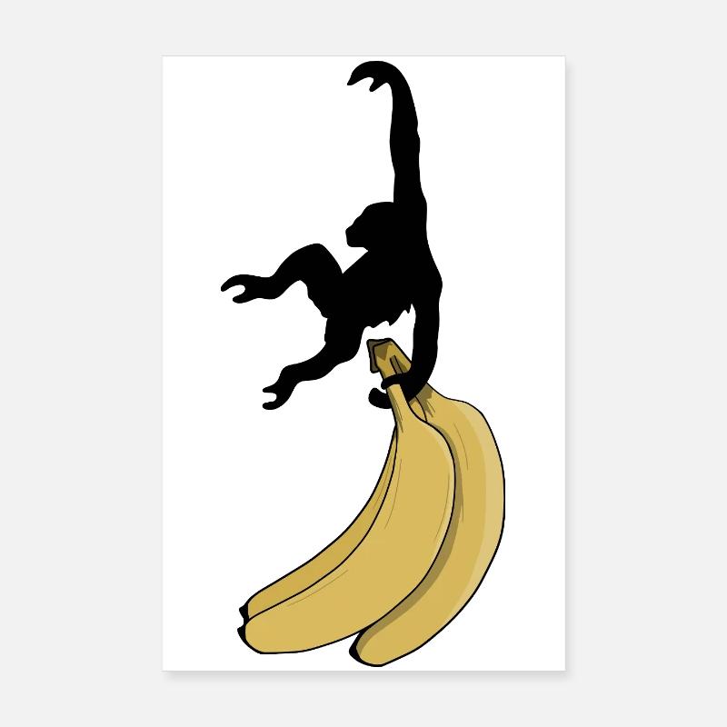 Affe will Banane Poster 20x30 cm