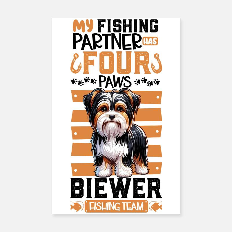 Terriers de pêche et Biewer Poster 20 x 30 cm