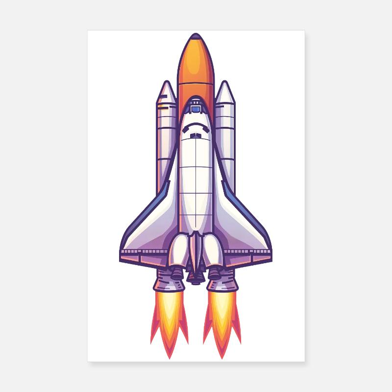 Cosmos Rocket Édition Neon Poster 20 x 30 cm