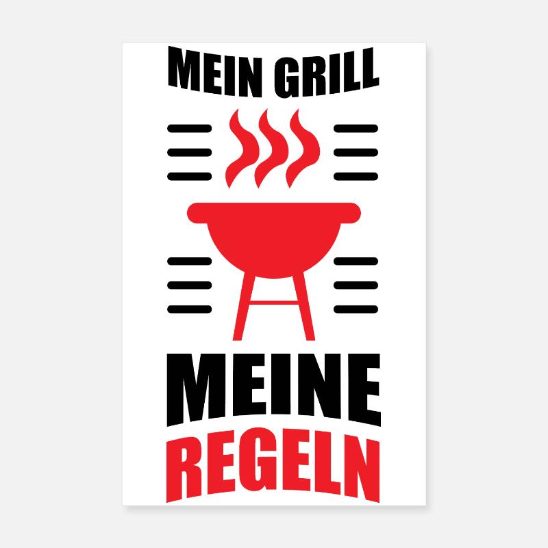 My Grill My Rules - Grilling Rules Fun BBQ Poster 8" x 12" (20x30 cm)