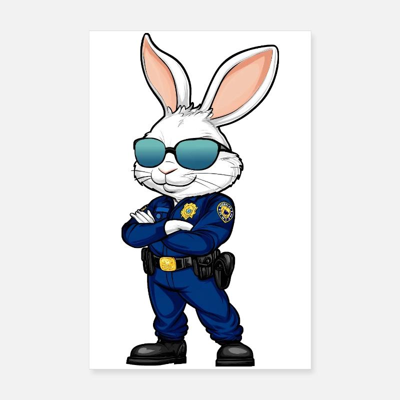 Polizei Hasen Poster 20x30 cm