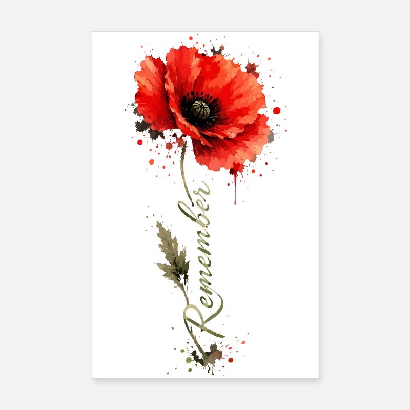 Coquelicot Remember | Jour du Souvenir Hommage Poster 20 x 30 cm