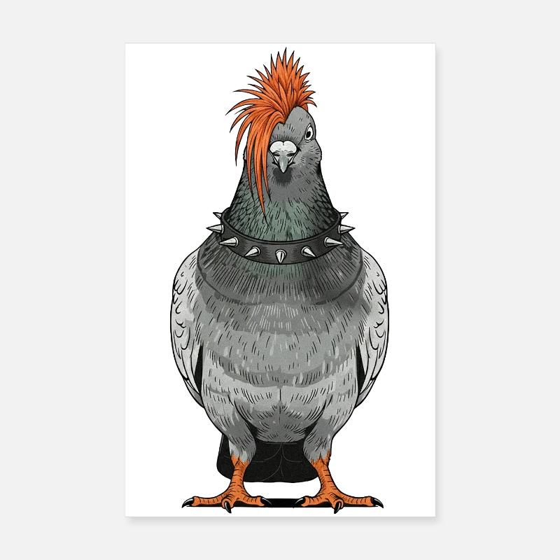 Punk Taube Poster 20x30 cm