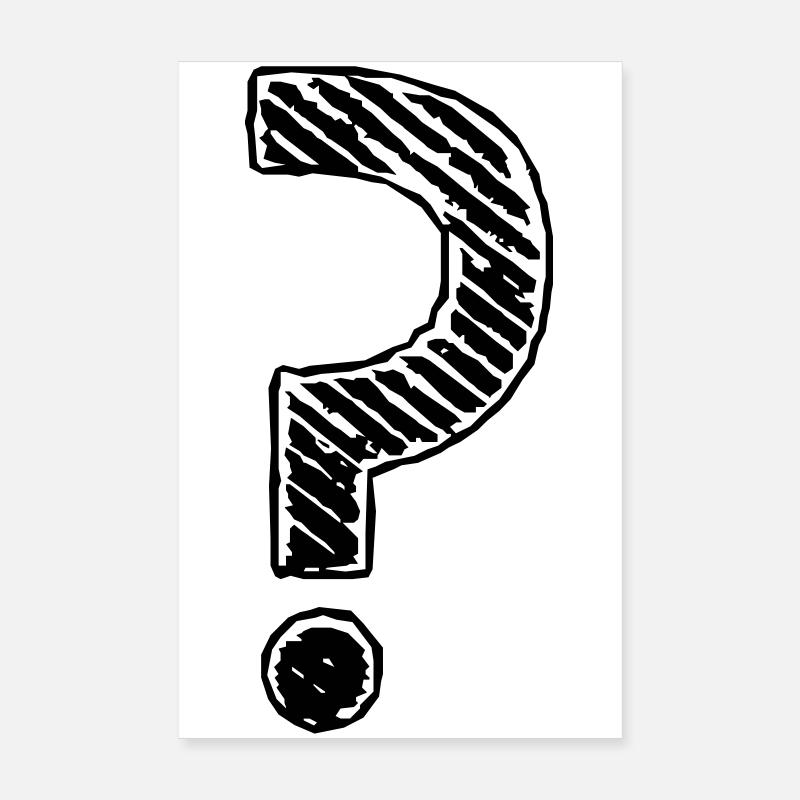 Question marks strip grunge look Poster 8" x 12" (20x30 cm)