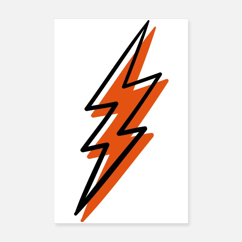 Spiral Fire Lightning Poster 8" x 12" (20x30 cm)