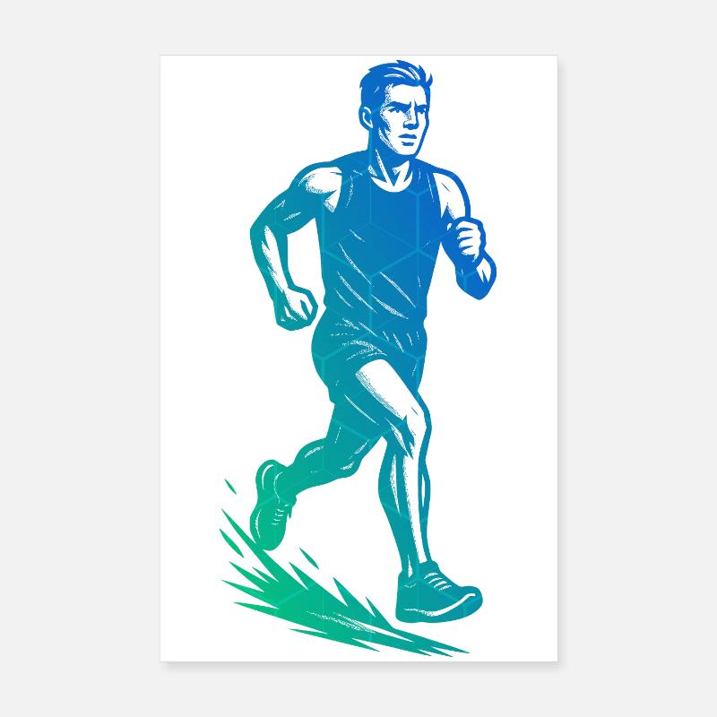 Charakterstarkes Running Design Poster 20x30 cm