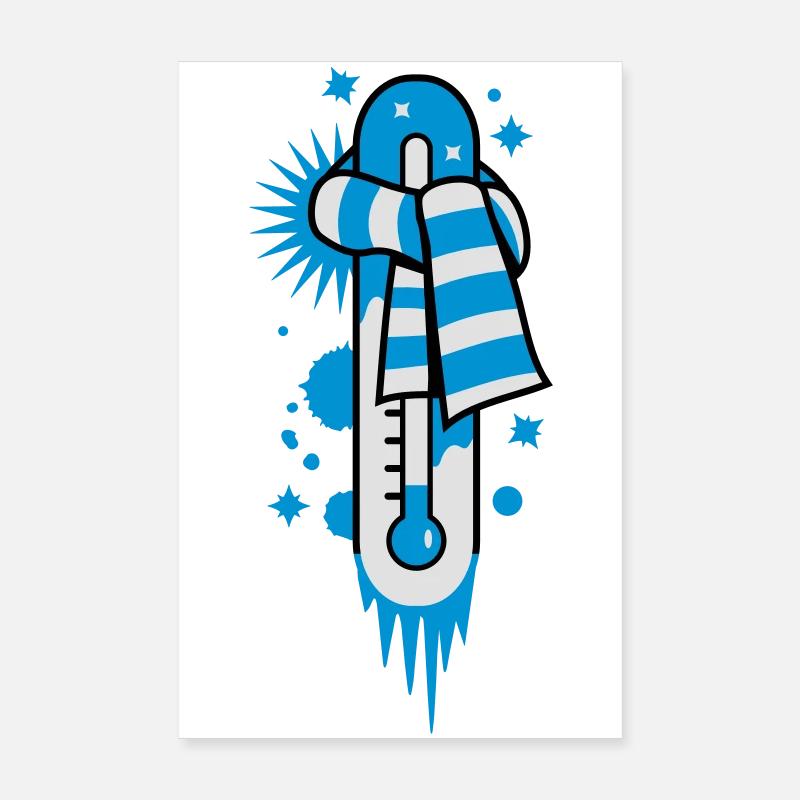 Thermometer on the freezing point Poster 8" x 12" (20x30 cm)