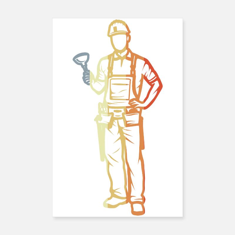 Plombier à l’ancienne Poster 20 x 30 cm