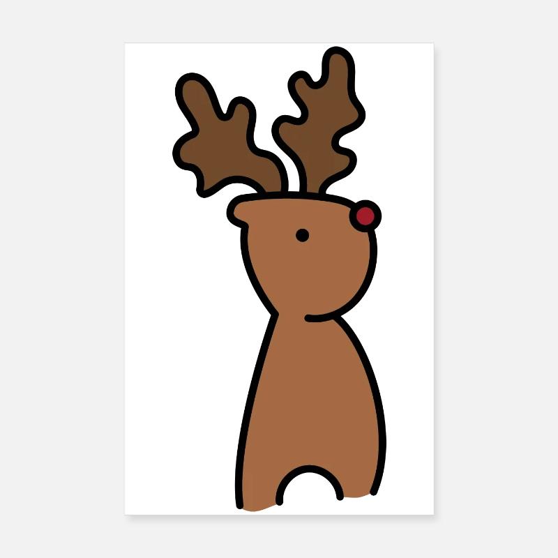 L’orignal à Noël Poster 20 x 30 cm
