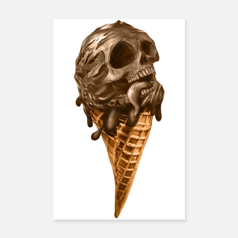 Glace molle avec crâne éthéré Poster 20 x 30 cm