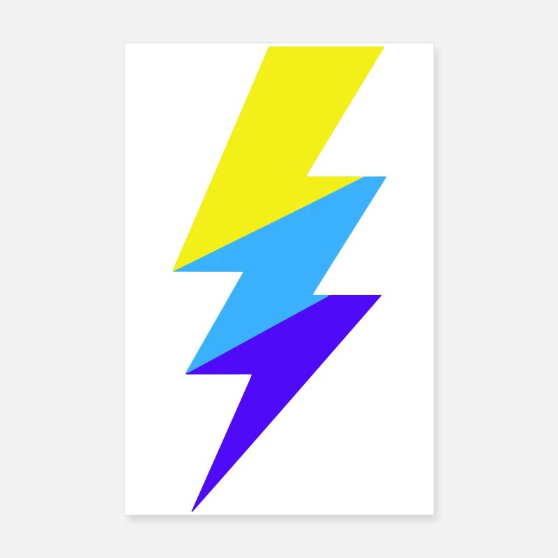 Faisceau néon tricolore Poster 20 x 30 cm