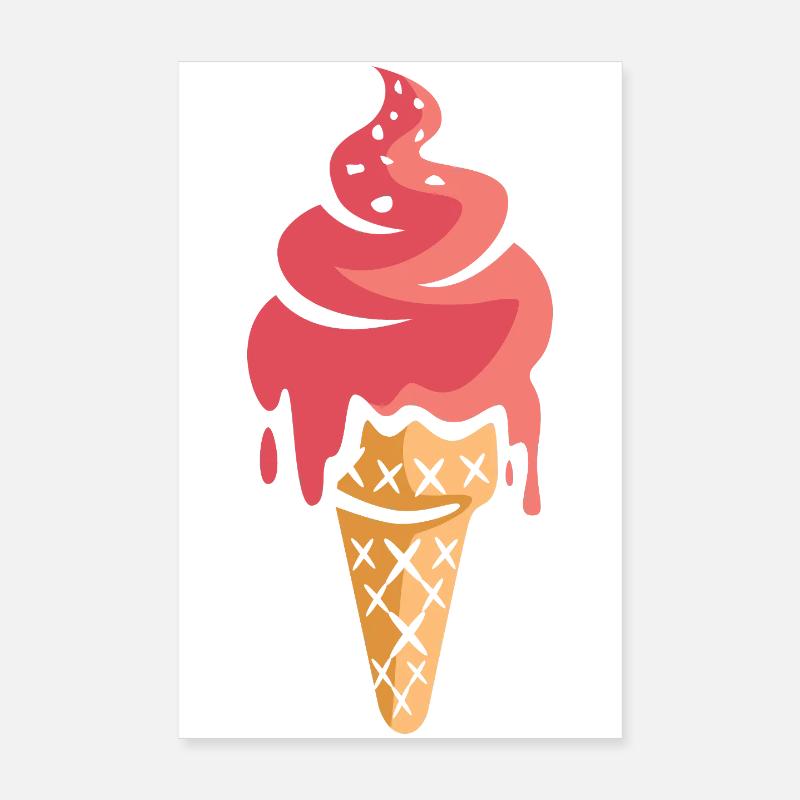 Fond de crème glacée dessin animé Poster 20 x 30 cm