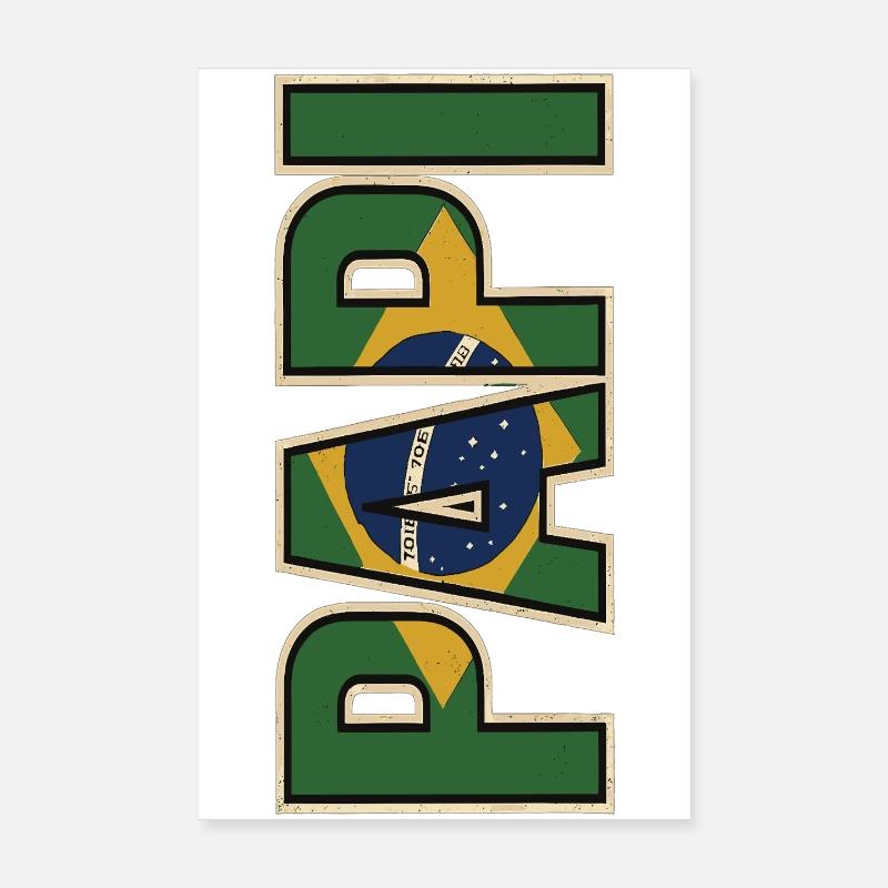 PAPI Brasil – Retro style with flags Poster 8" x 12" (20x30 cm)