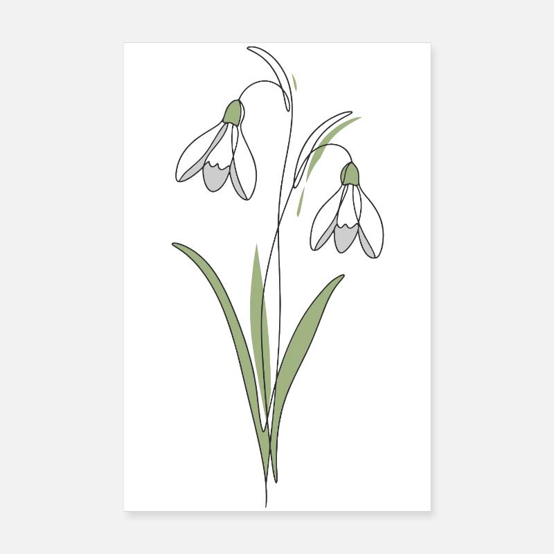 Illustration d’illustration de lignes de perce-neige Poster 20 x 30 cm
