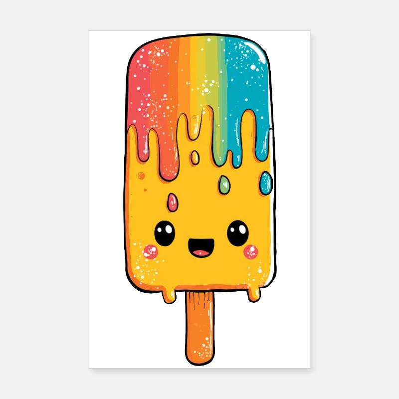 Regenbogen-Popsicle Glück Poster 20x30 cm