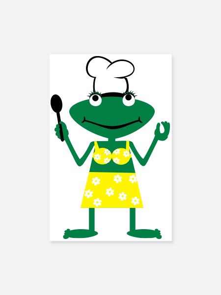 Cuire grenouille - Poster 20 x 30 cm - blanc - Devant