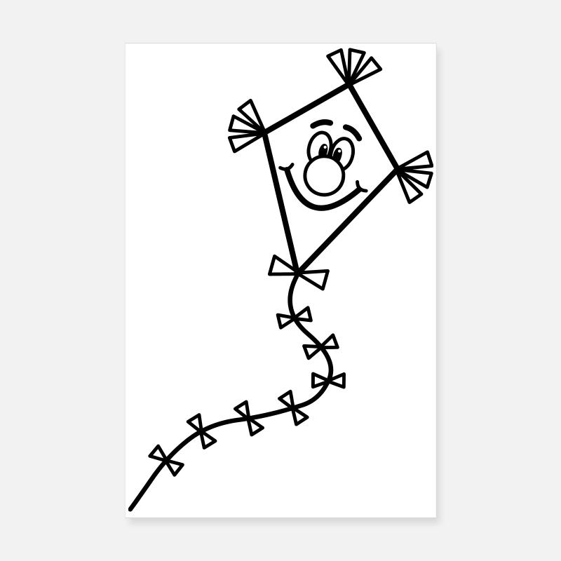 Einen lustigen Drachen steigen lassen Poster 20x30 cm