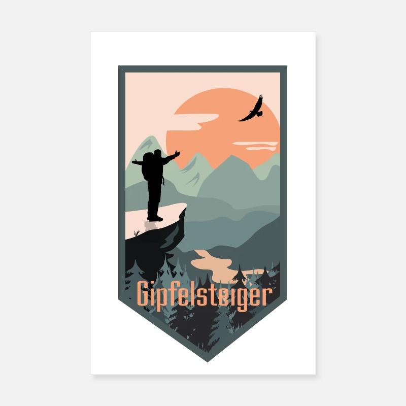 Hiking, Summit Climber Poster 8" x 12" (20x30 cm)