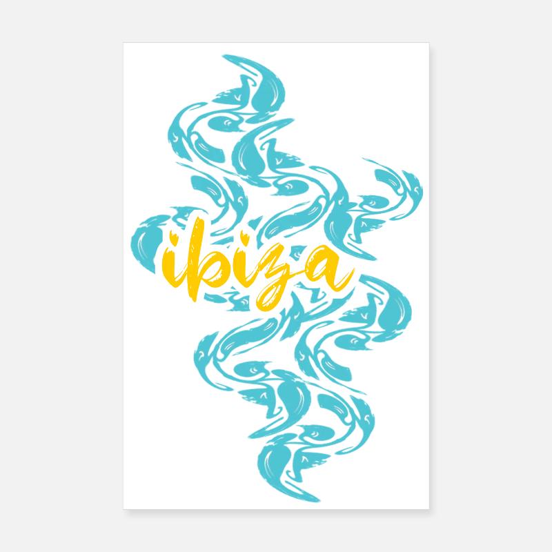 Ibiza Îles Baléares Fleurs - Poster 20 x 30 cm - blanc